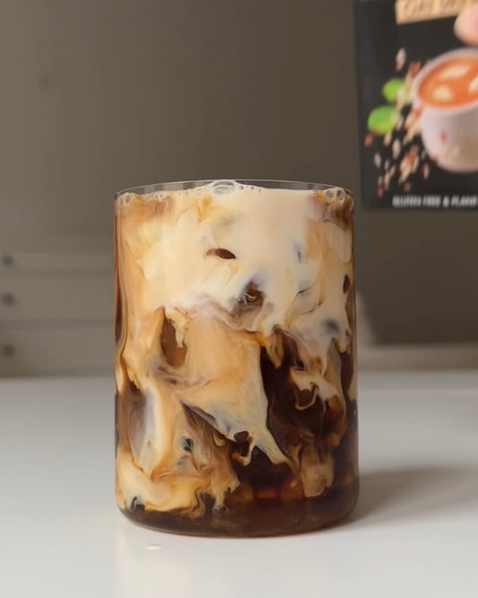 Hazelnut cold brew iced latte